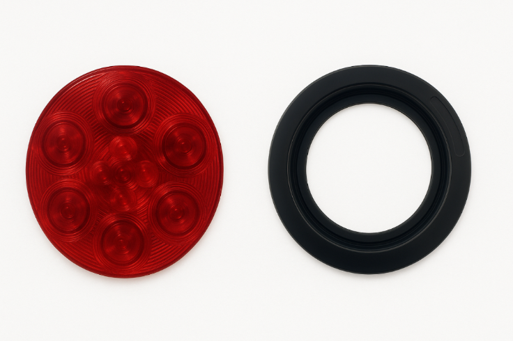 Uni-Bond LED 4" Rd STT Lamp Red-7-Dio LED4000-7R + Grommet